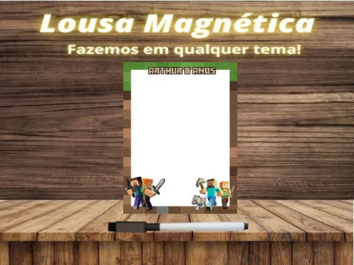 Lousa Magnética Minecraft com Embalagem