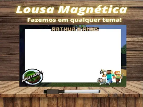 Lousa Magnética Minecraft com Embalagem