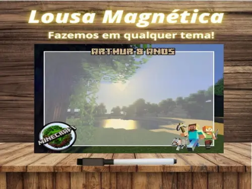 Lousa Magnética Minecraft com Embalagem