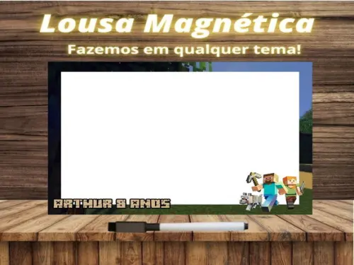 Lousa Magnética Minecraft com Embalagem