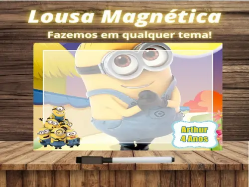 Lousa Magnética Minions com Embalagem
