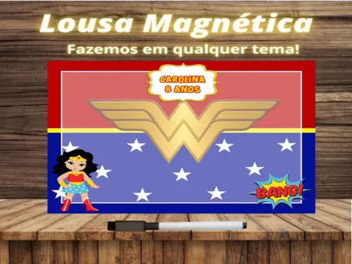 Lousa Magnética Mulher Maravilha com Embalagem