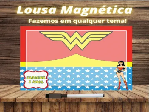 Lousa Magnética Mulher Maravilha com Embalagem