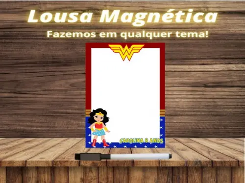 Lousa Magnética Mulher Maravilha com Embalagem
