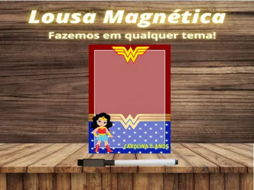 Lousa Magnética Mulher Maravilha com Embalagem