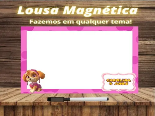 Lousa Magnética Patrulha Canina com Embalagem