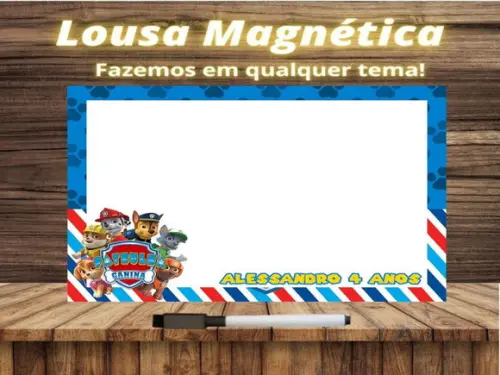 Lousa Magnética Patrulha Canina com Embalagem