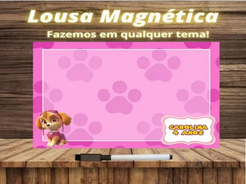 Lousa Magnética Patrulha Canina com Embalagem