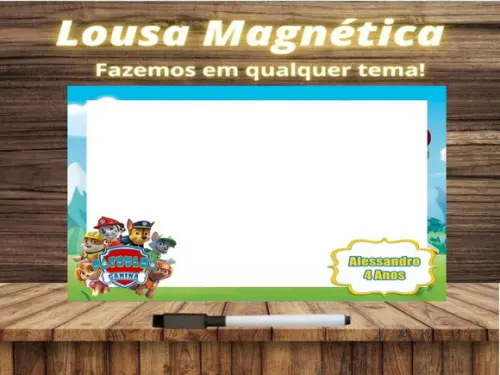 Lousa Magnética Patrulha Canina com Embalagem