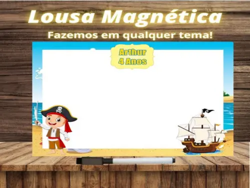 Lousa Magnética Pirata com Embalagem