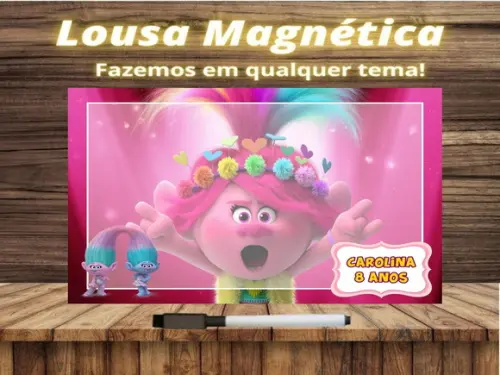 Lousa Magnética Trolls com Embalagem