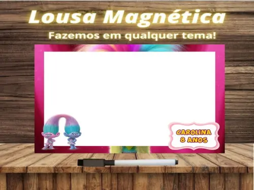 Lousa Magnética Trolls com Embalagem