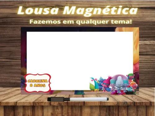 Lousa Magnética Trolls com Embalagem
