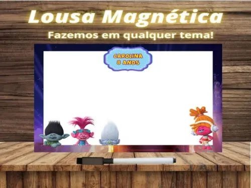 Lousa Magnética Trolls com Embalagem