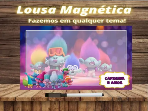 Lousa Magnética Trolls com Embalagem