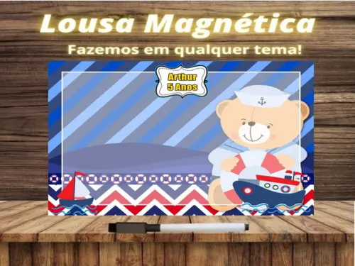 Lousa Magnética Ursinho Marinheiro com Embalagem