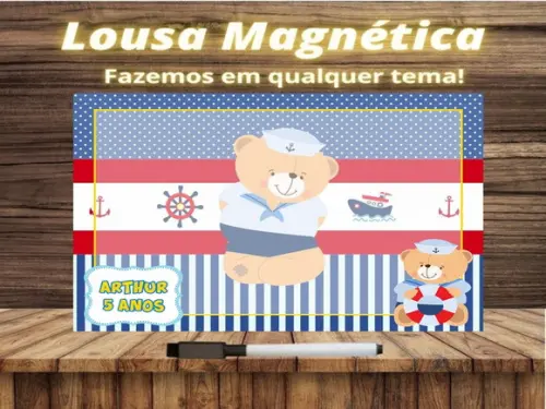 Lousa Magnética Ursinho Marinheiro com Embalagem