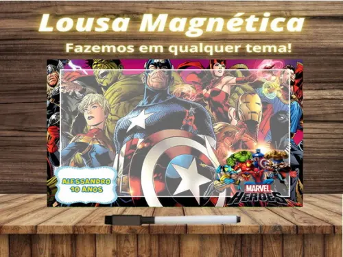 Lousa Magnética Vingadores com Embalagem