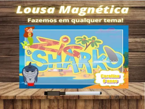 Lousa Magnética Zig & Sharko com Embalagem
