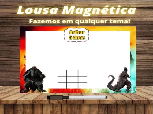 Lousa Plastificada + Jogo da Velha Godzilla com Embalagem