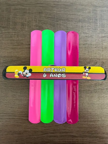Pulseira Bate Enrola Personalizada Mickey