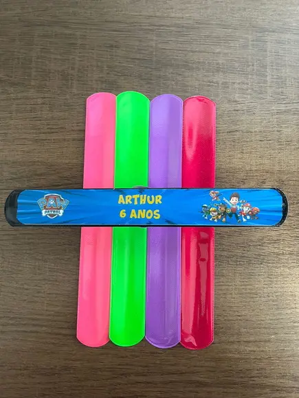 Pulseira Bate Enrola Personalizada Patrulha Canina