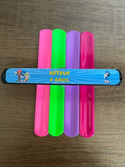 Pulseira Bate Enrola Personalizada Sonic