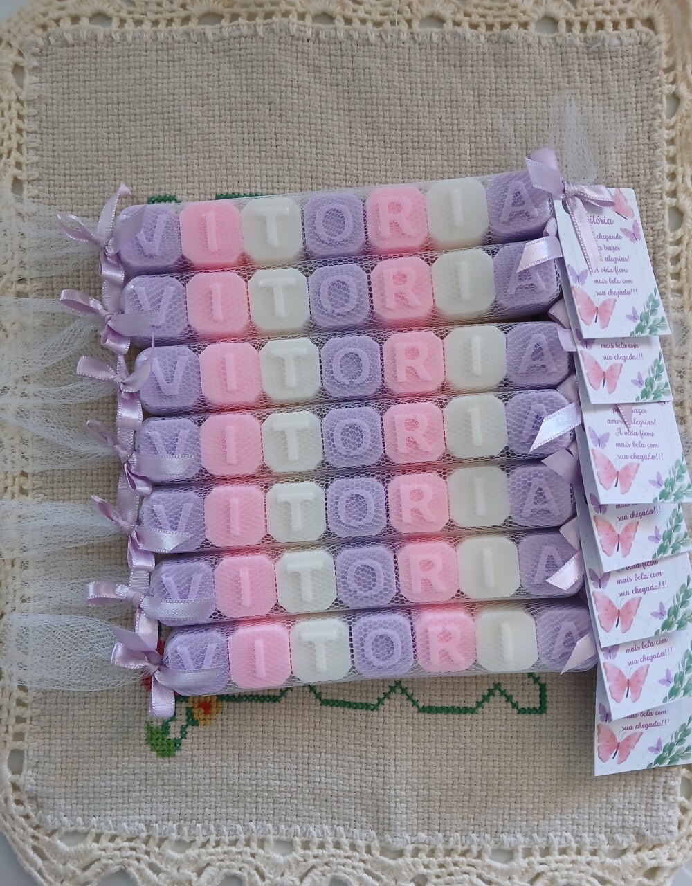 Lembrancinha nome de 7 letras em sabonete