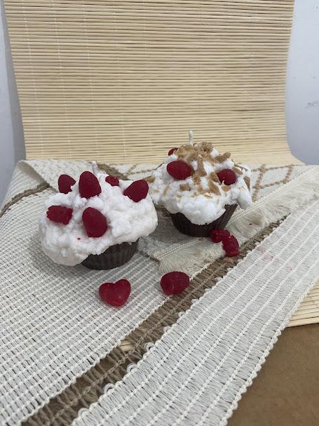 Vela cupcake corações