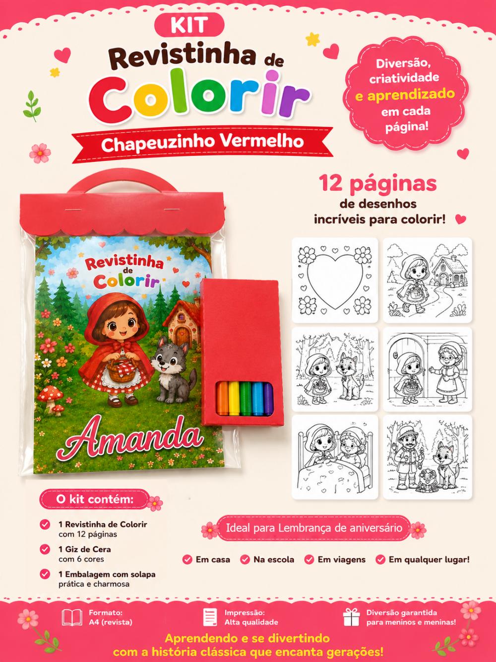 Revistinha de Colorir Chapeuzinho Vermlho