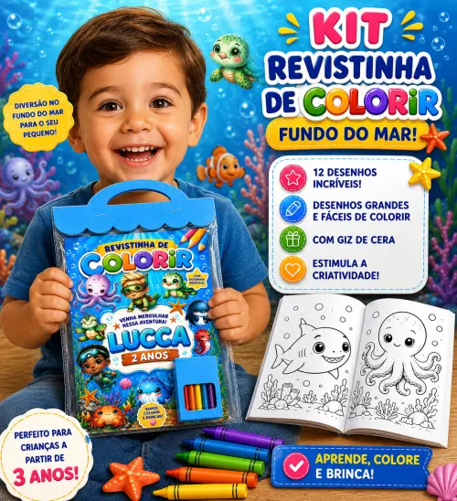 Revistinha de Colorir Fundo do Mar