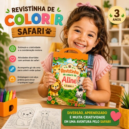 Revistinha de Colorir Safari