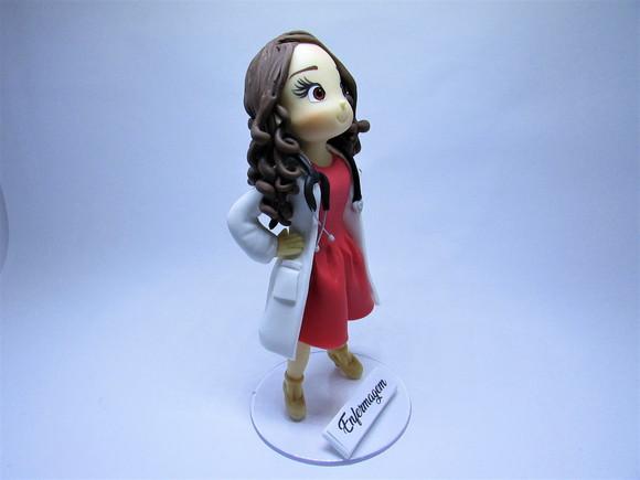 Bonequinha Personalizada em Biscuit - Enfermeira