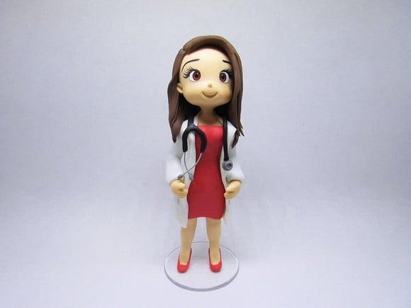 Bonequinha Personalizada em Biscuit - Médica