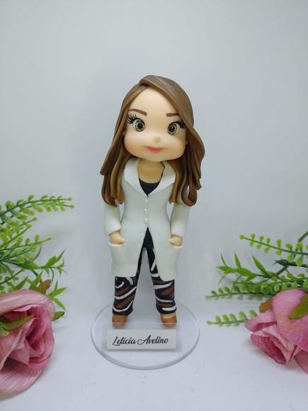 Bonequinha Personalizada em Biscuit - Médica