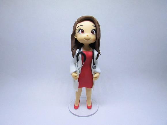 Bonequinha Personalizada em Biscuit - Médica