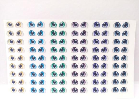 Olhos Adesivos Resinados - 104-08x06 - 6 Cores