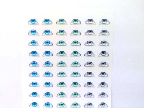 Olhos Adesivos Resinados - 110-10x05 mm