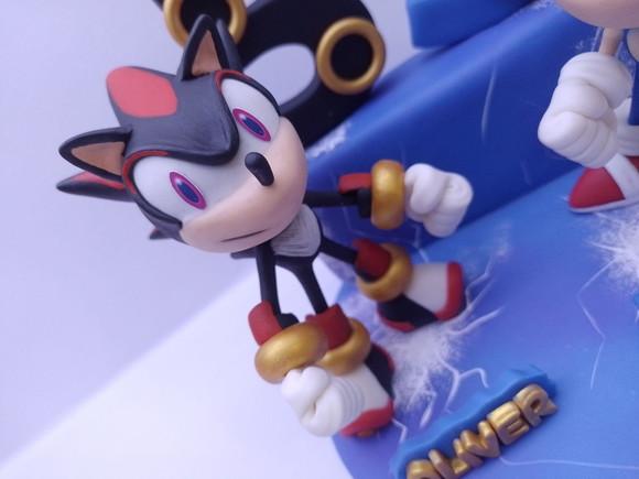 Sonic - Super Topo de Bolo Sonic e Shadow (biscuit)