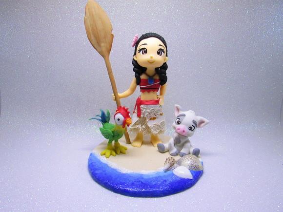 Topo de Bolo Moana - Pesonalizado