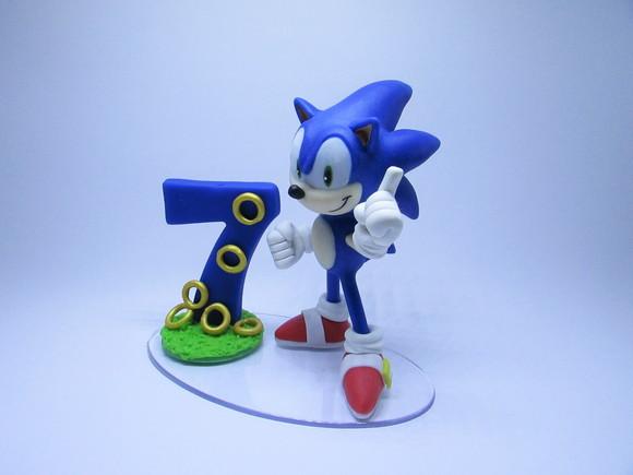 Topo de Bolo Sonic (biscuit)