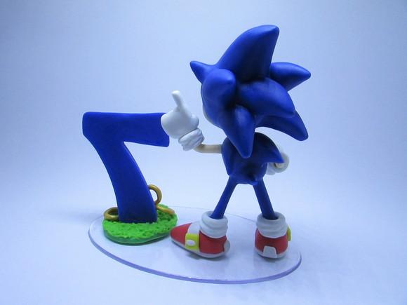 Topo de Bolo Sonic (biscuit)