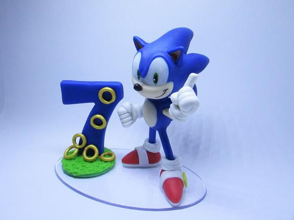 Topo de Bolo Sonic (biscuit)
