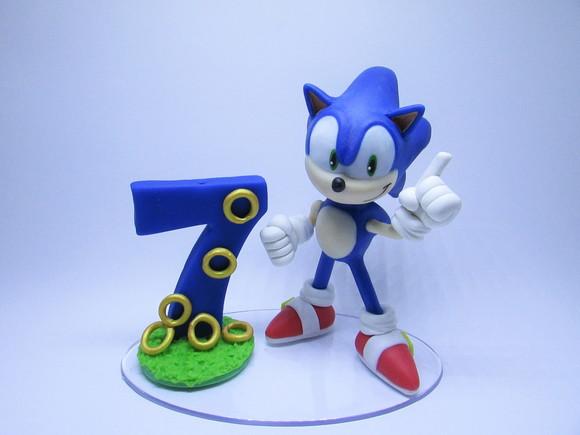 Topo de Bolo Sonic (biscuit)