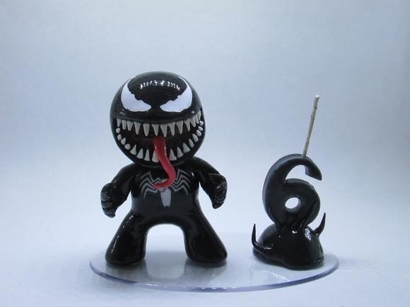 Topo de Bolo Venom e Homem Aranha (biscuit)