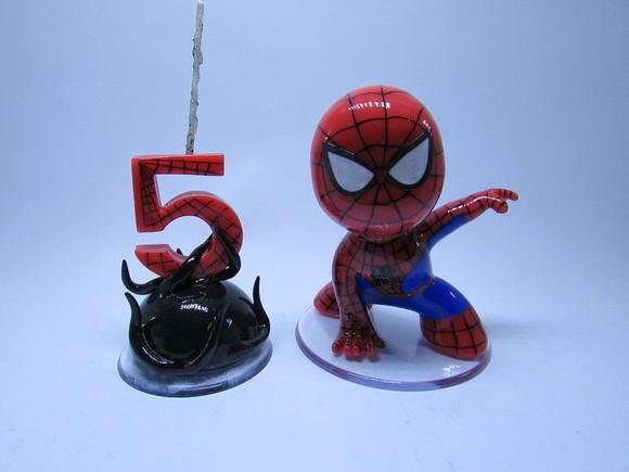 Topo de Bolo Venom e Homem Aranha (biscuit)