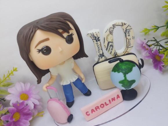 Topo de Bolo Viagem (biscuit Personalizado)