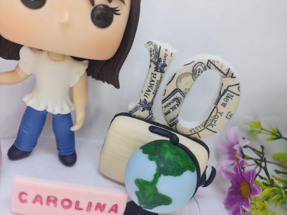 Topo de Bolo Viagem (biscuit Personalizado)