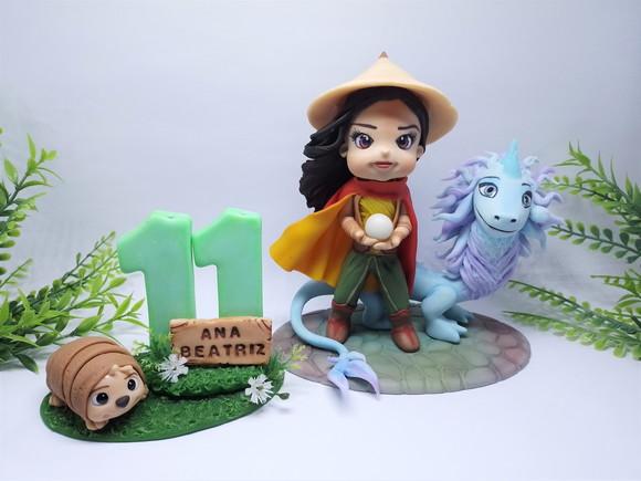 Topo Raya e Dragão + Vela (biscuit)