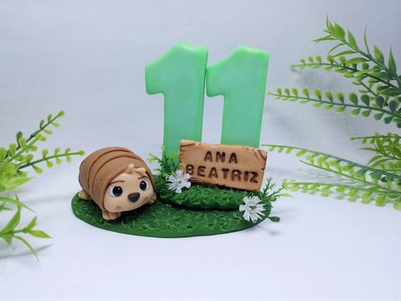 Topo Raya e Dragão + Vela (biscuit)
